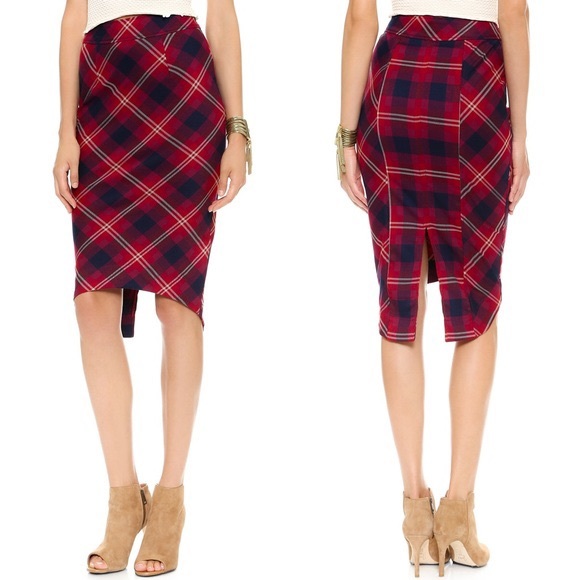 Free people vintage look plaid midi skirt - Picture 7 of 8